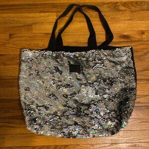 Vintage Y2K Victorias Secret Pink sequin tote bag.